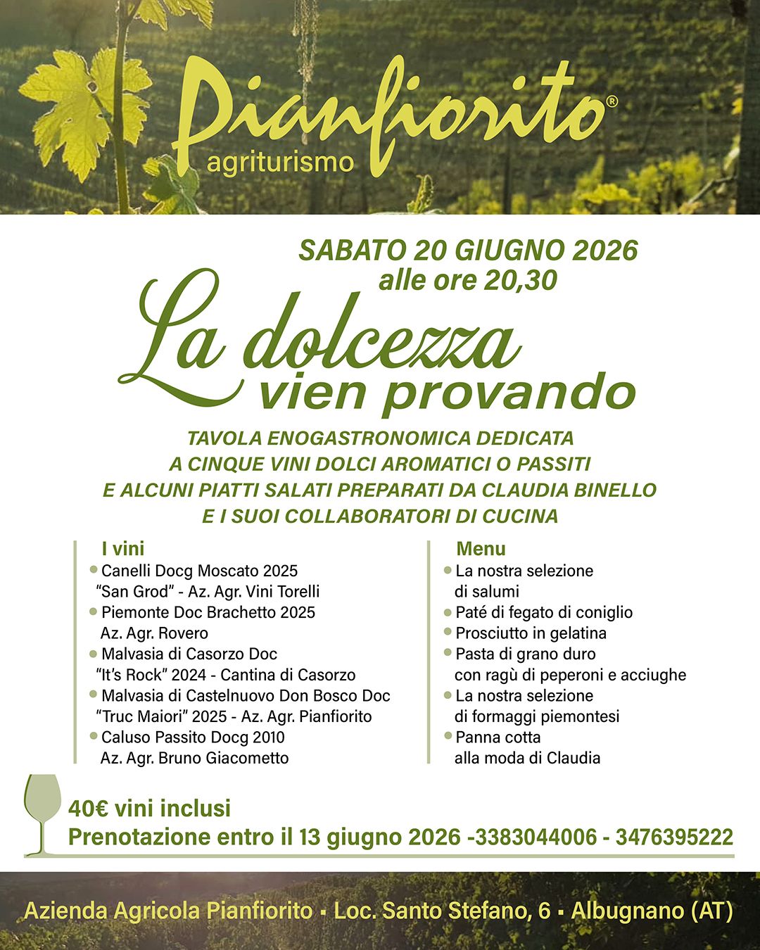 Oltre il dessert: il Malvasia di Casorzo DOC incontra i piatti salati